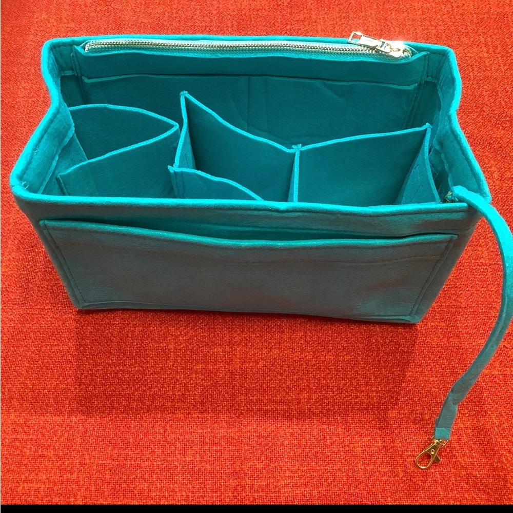 ❤️❤️Large teal/tortoise / tote Felt bag organizer ❤️ - Picture 2 of 5